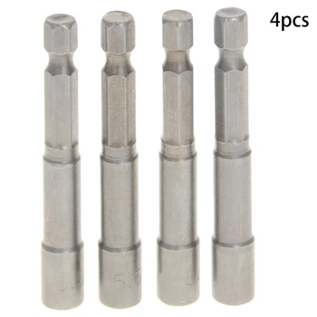 

Utoolmart 4pcs 65mm Long 5.5mm 1/4-inch Shank Size Magnetic Hex Socket Impact Nut Setter Driver Bit Adapter