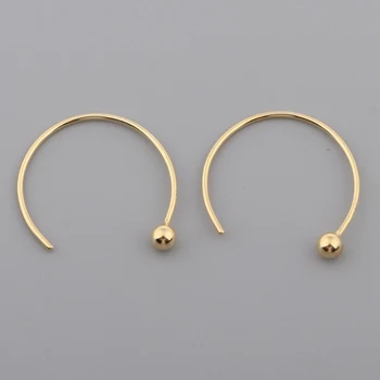 

1 Pair 925 Sterling Silver Ear Wire Hooks, Round Circle Hoop Earring Findings