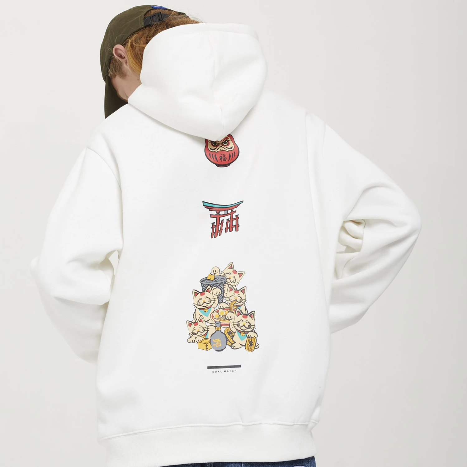 Aelfric Eden Lucky Cats, толстая мужская толстовка с капюшоном,, Harajuku, Повседневный хлопковый пуловер, модная уличная одежда, мужские толстовки