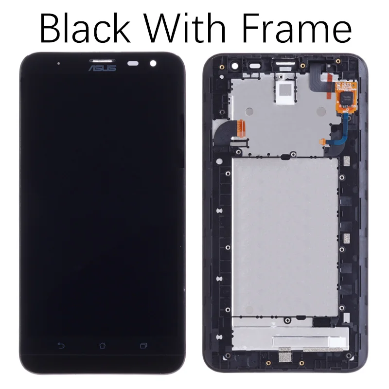 6,0 '' 1920x1080 ips ЖК-дисплей для ZenFone 2 Laser ZE600KL ЖК-дисплей Матрица+ сенсорный экран дигитайзер Запасные части - Цвет: with Frame Black
