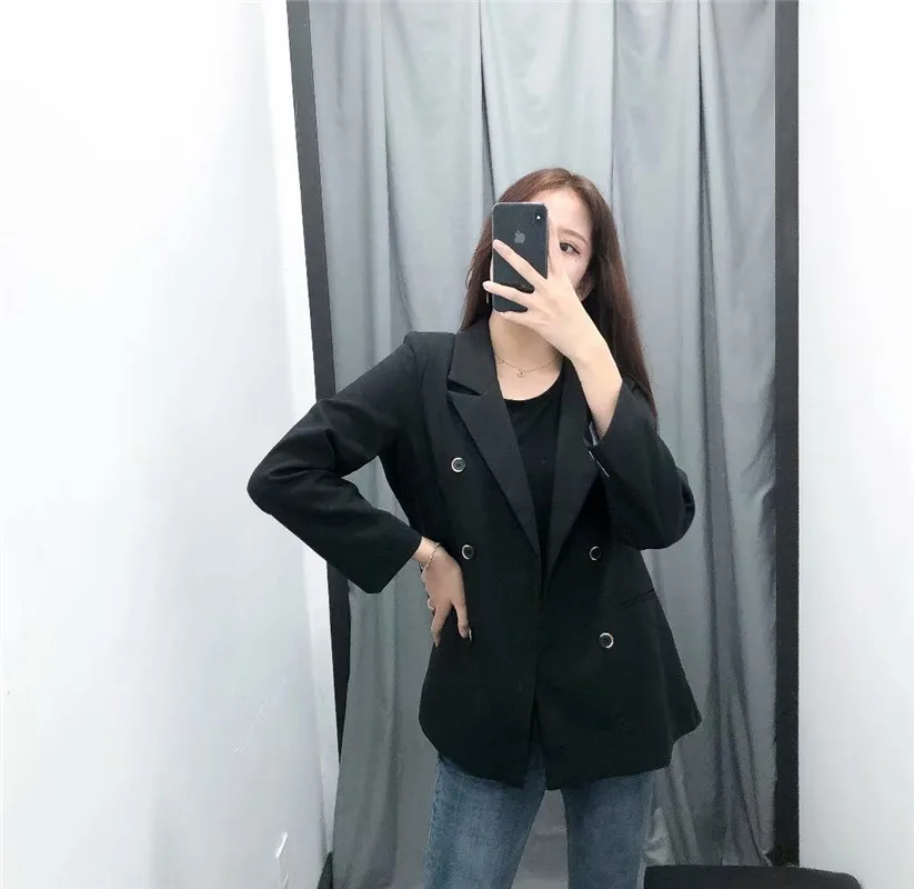 Europe And America Autumn New Style WOMEN'S Dress Slim Fit Slimming Long Sleeve Back Stripes Joint Suit Coat Women's