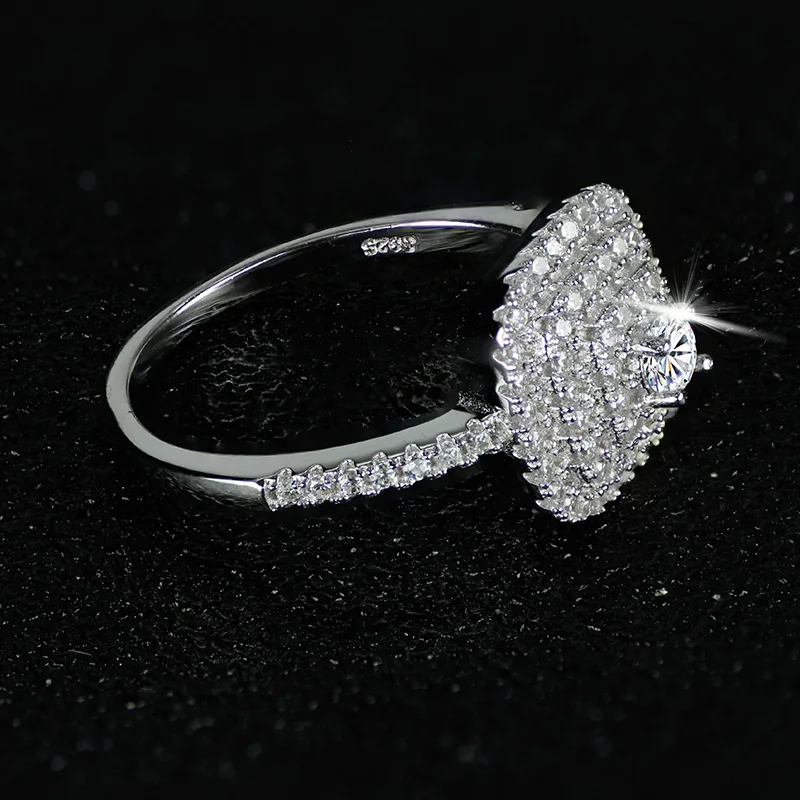 Настоящее дизайнерское роскошное Женское Обручальное кольцо из стерлингового серебра 925 пробы с цирконием ААА, ювелирных изделий, модное персонализированное кольцо R4340s