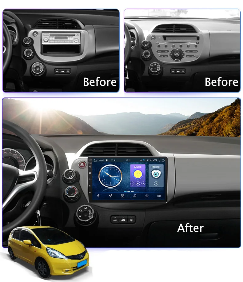 10 1 дюймов android 8 система автомобиля GPS навигации dvd видео дисплей экраном для Honda fit