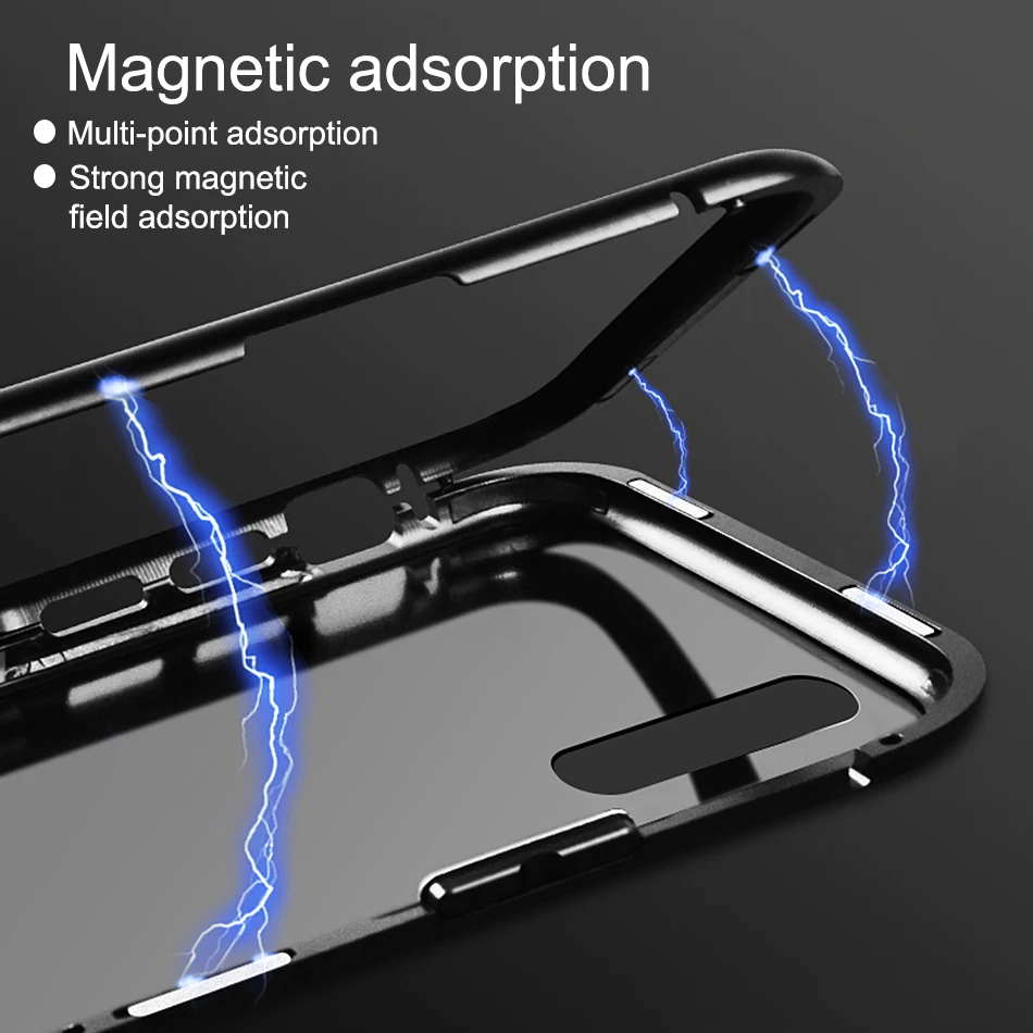 Bakeey 360° Magnetic Adsorption Metal Tempered Glass Flip Protective Case for Xiaomi Redmi 7A 5.45 inch Non-original