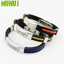 Free Shipping 3 Colors Anime Dragon Ball Bracelets For Women Titanium Steel Silicone Bracelet Men Jewelry Pulseras B119