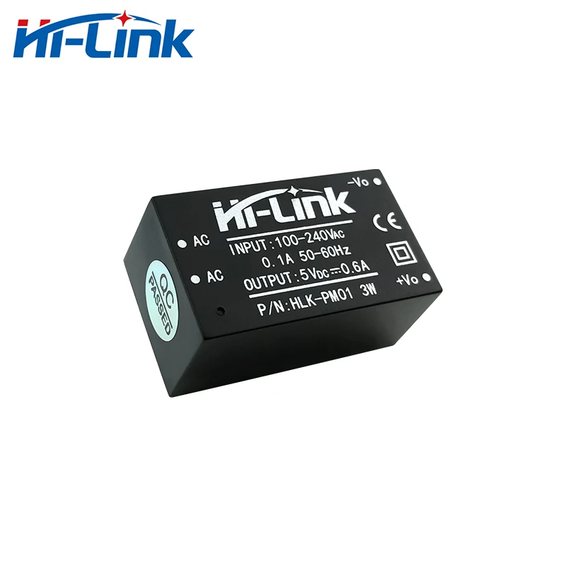 

Hi-Link HLK-PM01 AC DC Converter 220V to 5V 3W 600mA Step Down Isolated Switching Power Supply Module AC DC Transformer