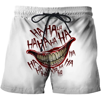 

3D Print Clown Beach Shorts Mens Board Shorts Plage Male Quick Dry 2019 New Happy Expression Shorts Swimwear Streetwear DropShip