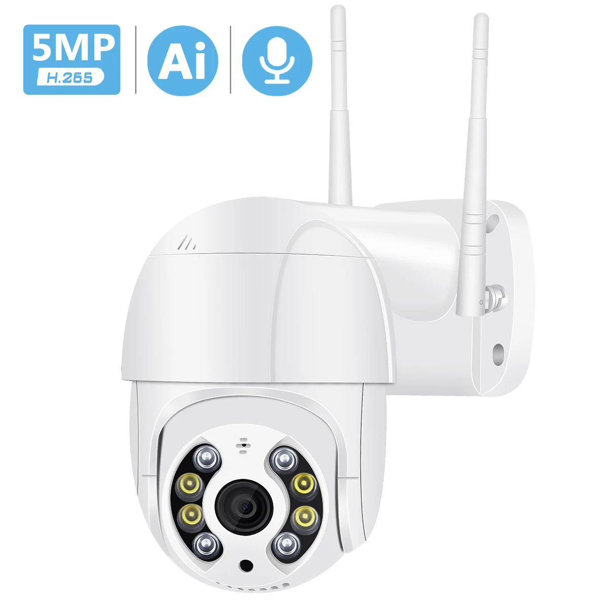 5MP PTZ IP Camera Wifi Outdoor AI Human Detection Audio 1080P Wireless Security CCTV Camera P2P RTSP 4X Digital Zoom Wifi Camera - Famidy.com