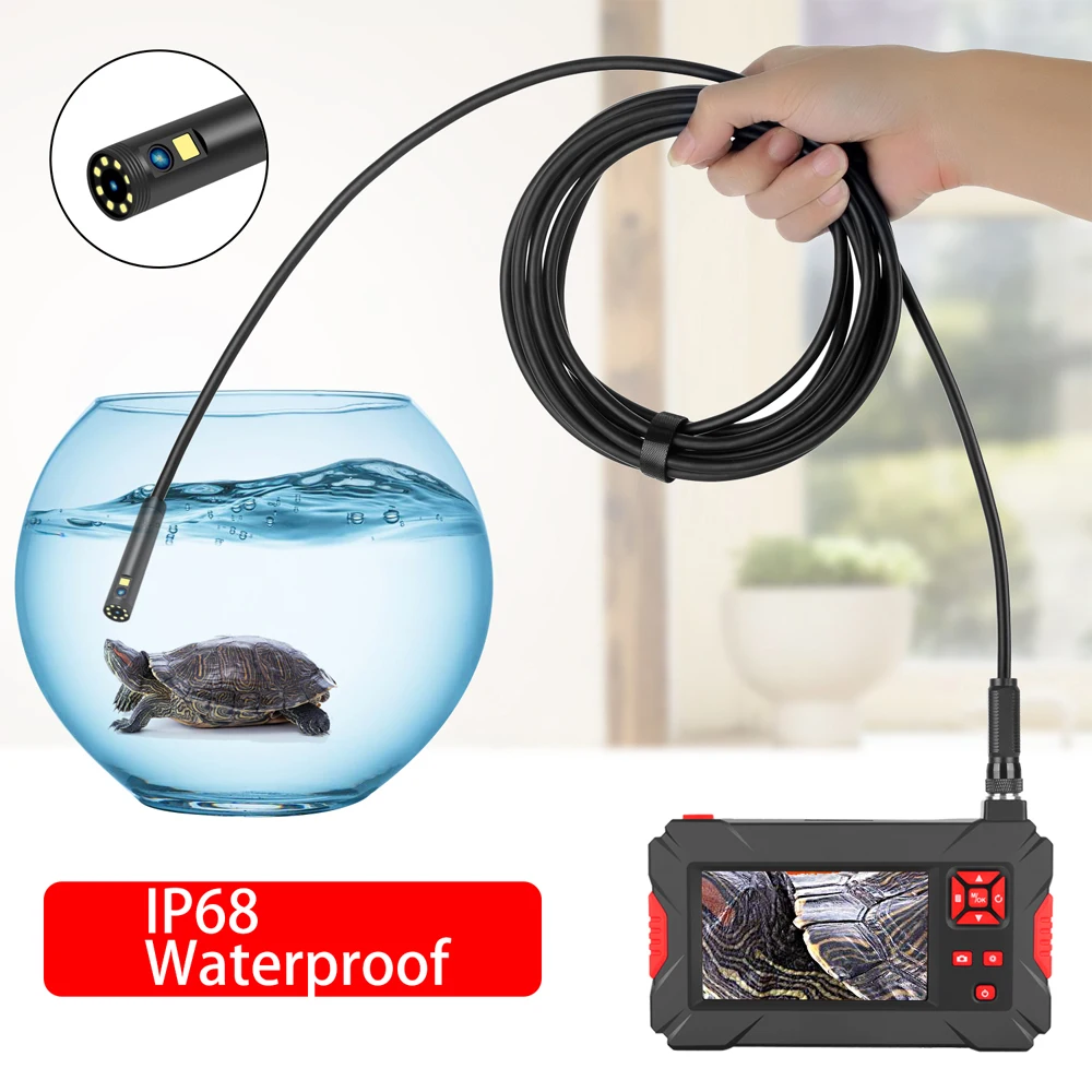 Endoscopio Industrial de doble lente, cámara HD, boroscopio de 1080p, Cámara de Inspección de Tuberías, con cable duro de 4,3 pulgadas, nuevo