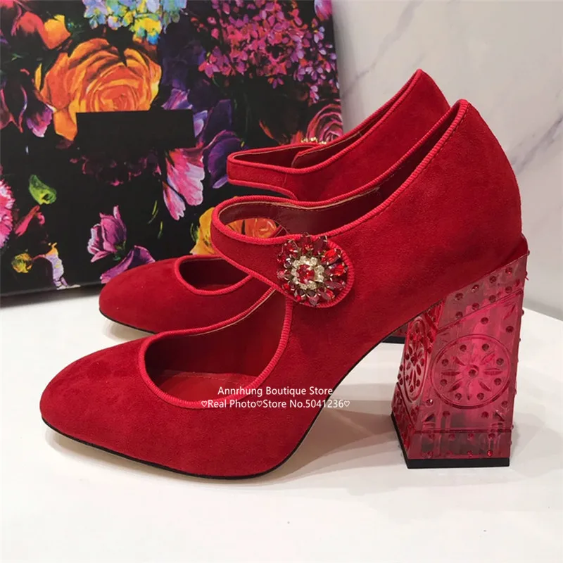 Туфли с закрытым носком, украшенные кристаллами и цветами; бархатные туфли-лодочки с блочным каблуком и квадратным носком; прозрачная ажурная на высоком каблуке; свадебные туфли; Zapatos De Mujer