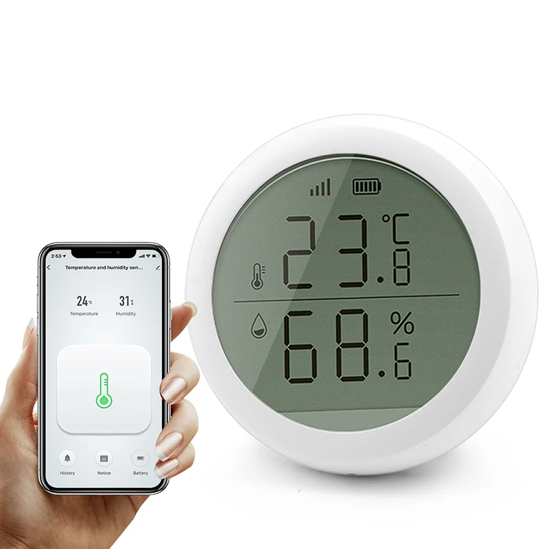 Умный датчик температуры и влажности Tuya Smart Zigbee с ЖК экраном|Умные датчики