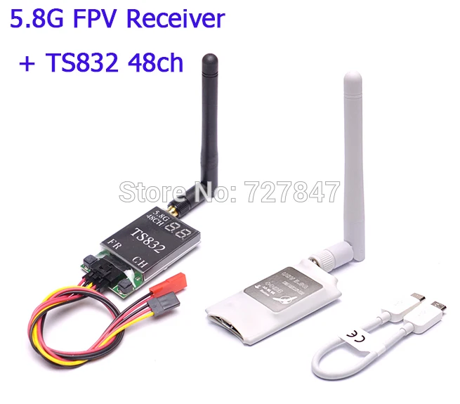 

Mini 5.8G FPV Receiver UVC Video Downlink OTG + TS832 48Ch 5.8G 600mw Wireless Audio/Video Transmitter for VR Android Phone