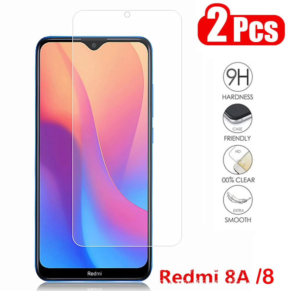 2pcs Tempered Glass For Xiaomi Redmi 8 8A Note 7 8T 8 Pro mi A3 Screen Protector Protective glass on Redmi 8 8A glass