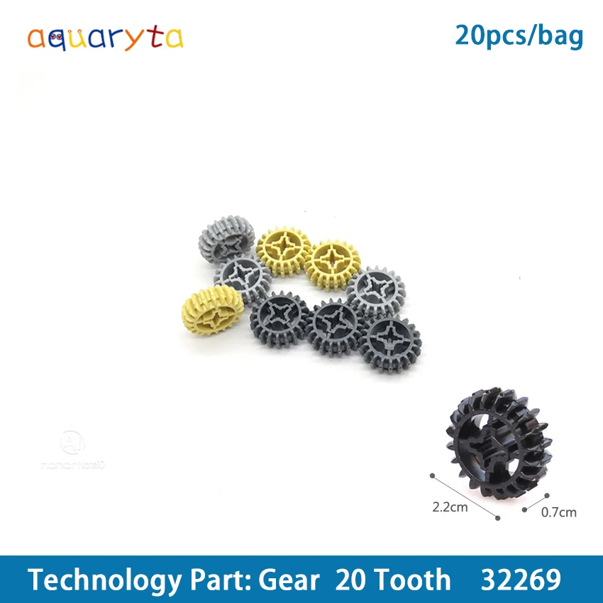 

Aquaryta 20pcs 32269 Gear 20 tooth outer diameter Technic Building Blocks Parts Compatible With DIY Educational Creative Toys
