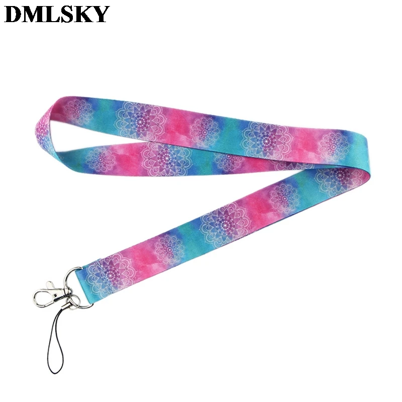 DMLSKY звезды Йога шнурок для ключей ремешки для ключей значок ID Мобильный телефон Веревка шеи ремешки подарки M3872