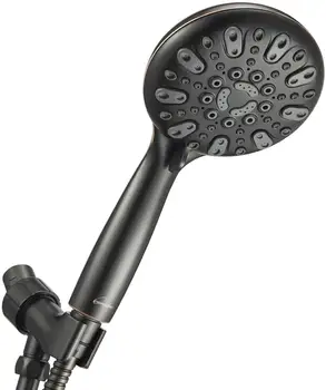 

shower head black high pressure handheld rain fall showerhead douche swivel ball bracket and extra long stainless steel hose