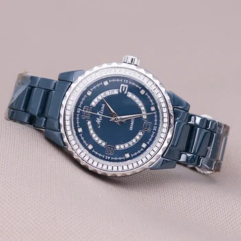 

MEN'S WATCH LADY WOMEN'S WATCH CERAMIC JAPAN QUARTZ HOURS FINE FASHION BRACELET GIRL'S GIFT LUXURY RHINESTONES MELISSA BOX