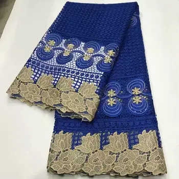 

African Two-color lace fabric 2020 Guipure cord Nigerian Laces stone Fabric Bridal High Quality French Tulle Lace Fabric