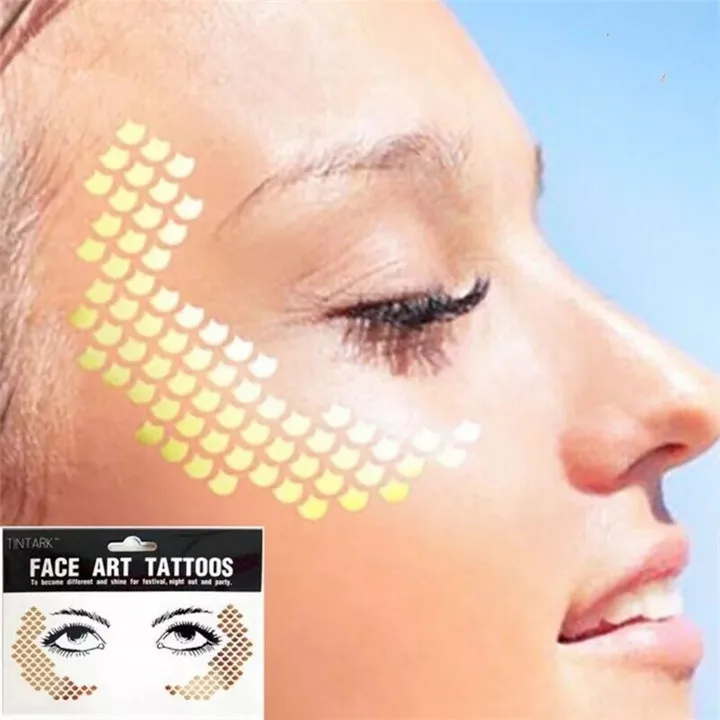 4  Waterproof Rhinestone Crystal Face Stickers For Women Fashion  Masquerade Judy Bar Tattoo Eyebrows Face Stick Drill Sticker