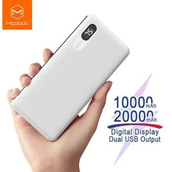 

Mcdodo 20000mAh Battery Charger Power Bank Digital Display Fast Charge 2A External Portable Powerbank for IPhone Samsung Xiaomi