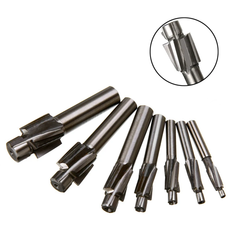 

Hot Sale 7Pcs M3-M12 Counterbore Milling Cutter High Speed Steel Pilot Slotting Tool End Mill Slot Drill Bit Set