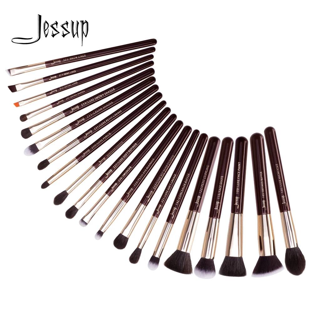 

New Jessup Makeup Brushes Set 20pcs Professional Makeup Brush Eyeshadow Foundation Blusher Powder Brocha Cosmetic Tool Goat Hair