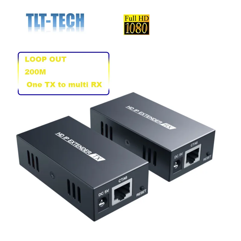 

2021 TLT-TECH RJ45 HDMI Extender IP Over UTP/STP CAT5 CAT5e CAT6 Extensor HDMI RJ45 1080 LAN Network 200m HDMI Extender Ethernet