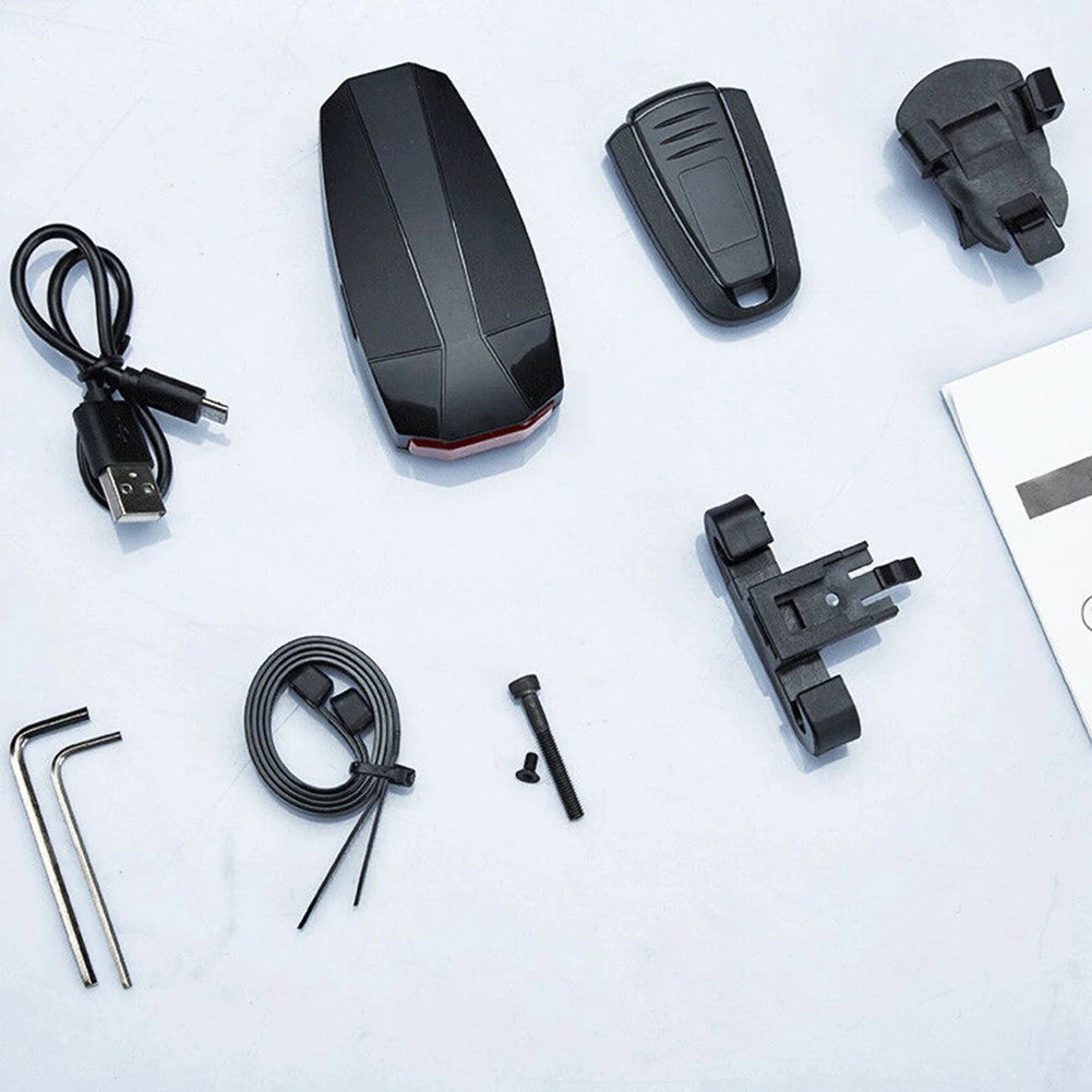 USB Противоугонная сигнализация для велосипеда, водонепроницаемый замок, сигнализация, беспроводной пульт дистанционного управления, задние фонари, велосипедные перезаряжаемые огни