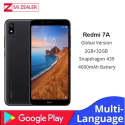 Оригинальный мобильный телефон Redmi 7A с глобальной версией, 2 ГБ, 16 ГБ, смартфон Snapdargon 439, Восьмиядерный аккумулятор 5,45 "4000 мАч