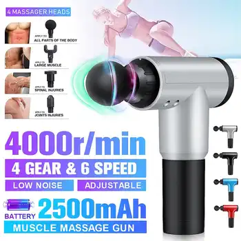 

Therapy Massage Guns 6 speed Adjustment Muscle Massager Pain Sport Massage Machine Relax Body Slimming Relief With 4 Heads