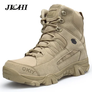 

Army Boots Military Boots Men Tactical Boots Zip Army Tactical Desert Combat Boots Safety Shoe Snow Leather Winter Autumn Brown