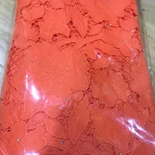 Высококачественная нигерийская кружевная ткань для свадьбы, африканская Водорастворимая молочная кружевная ткань, белая гипюровая кружевная ткань, 5 ярдов/партия