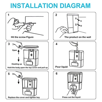 

Manual Soap Dispenser Wall Mounted Shampoo Conditioner Shower Gel Bathroom Kitchen CLH@8