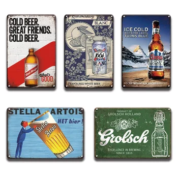 

Corona Extra Miller Lite Metal Poster Tin Vintage Beer Bar Pub Plaque Metal Sign Man Cave Restaurant Home Wall Decor Room Signs