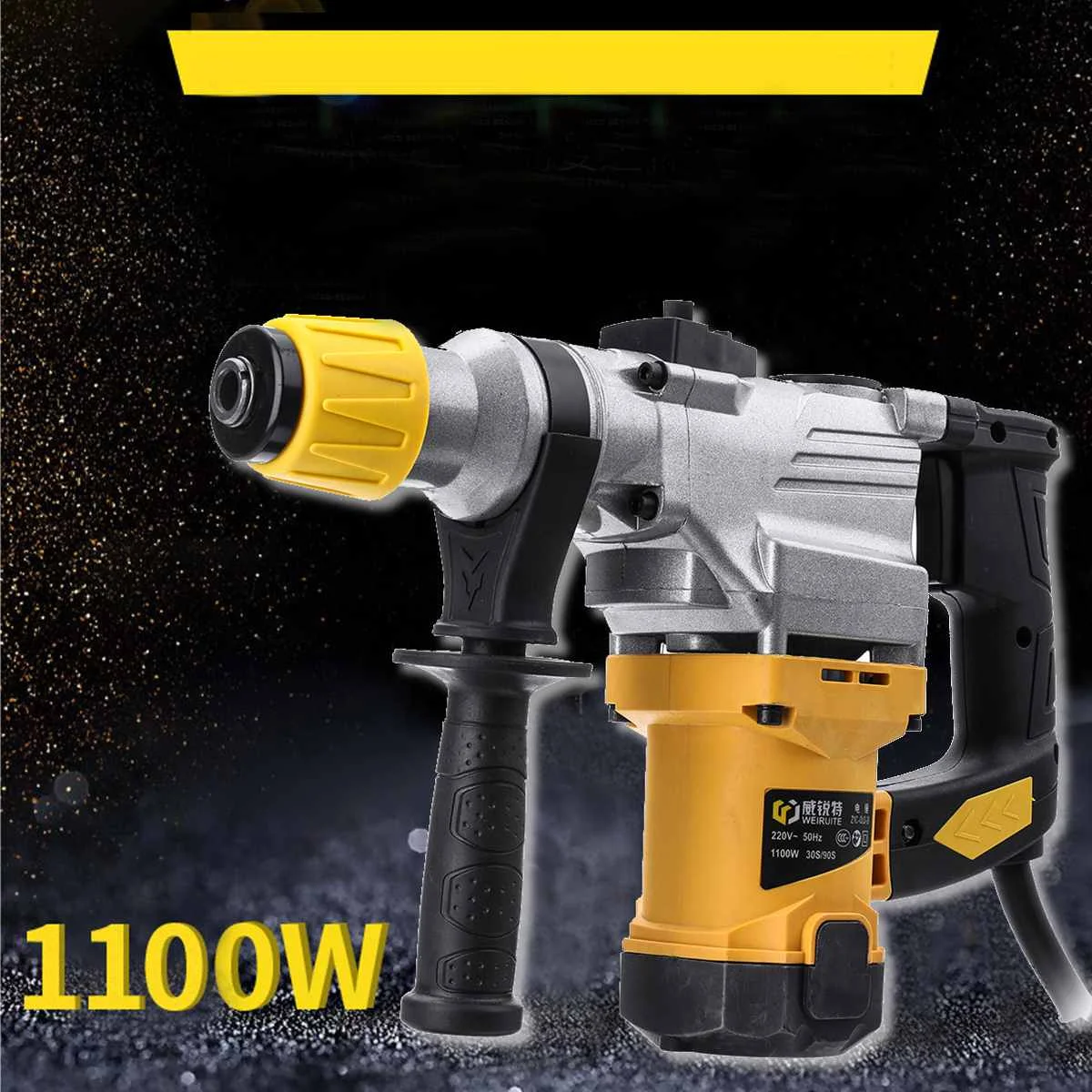 

800r/min Concrete Breaker Impact Power Drill Carry Case 1100W 220V 3 Functions Electric Demolition Hammer Drill Electric Pick