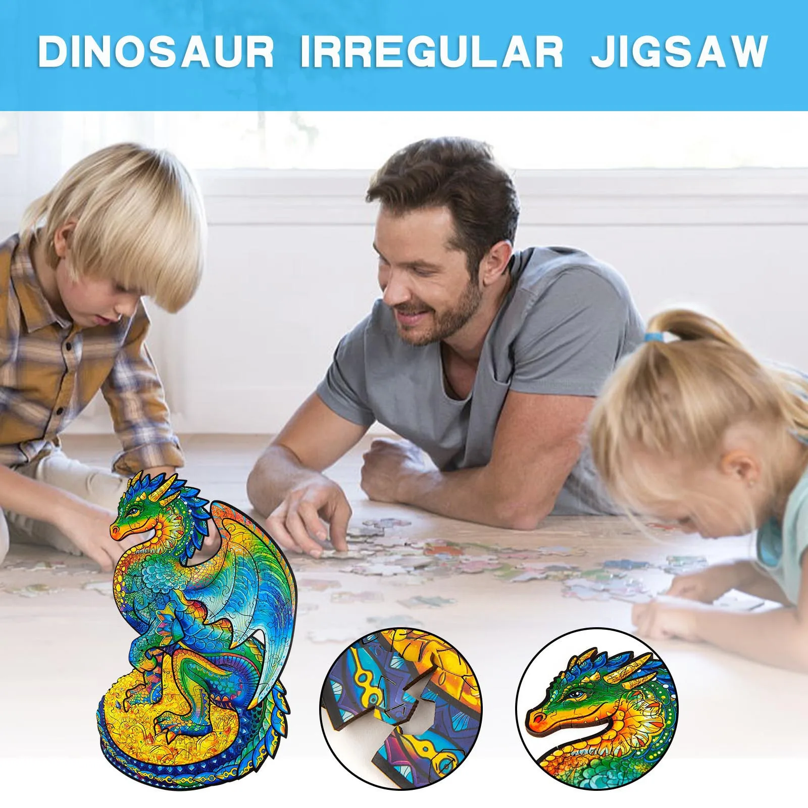 

100pcs Dinosaur Irregular Puzzle 2021 NEW Paper оловоломка Adult Children Educational Holiday Bored Fun Gift Freeship