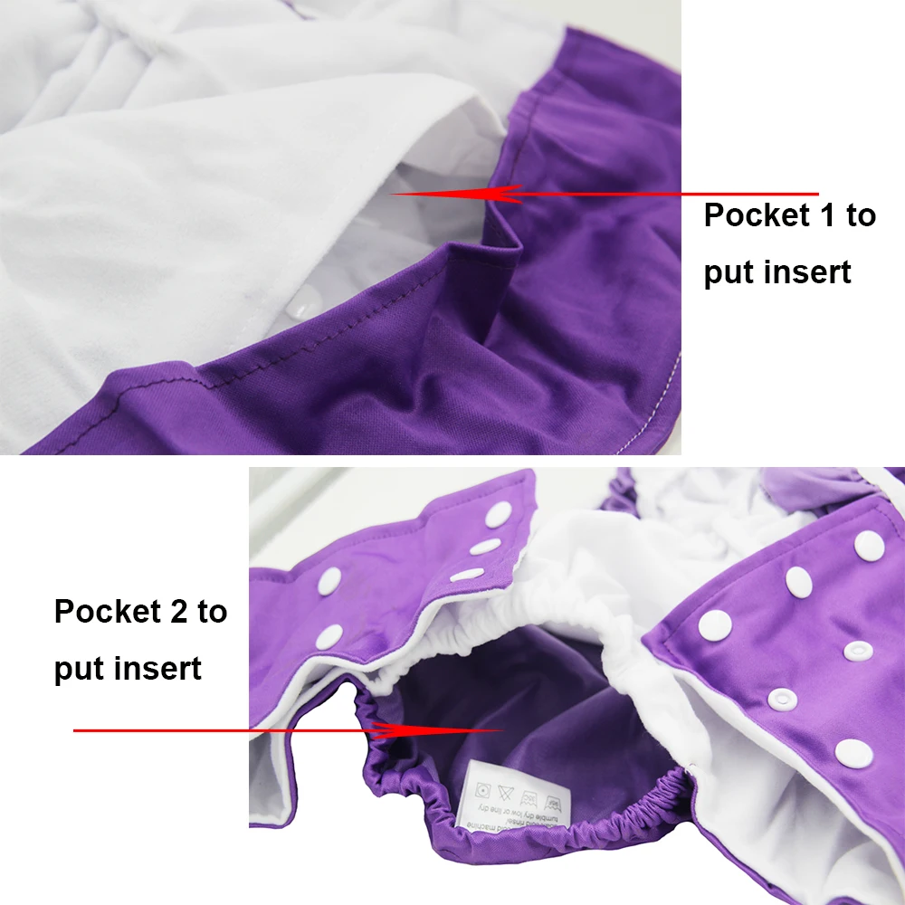Large Size 3 Row Snaps Reusable Adult Diaper Nappy Cover PUL Waterproof Incontinence Pants Fit Waistline 25.6in to 53.2 Inch 6