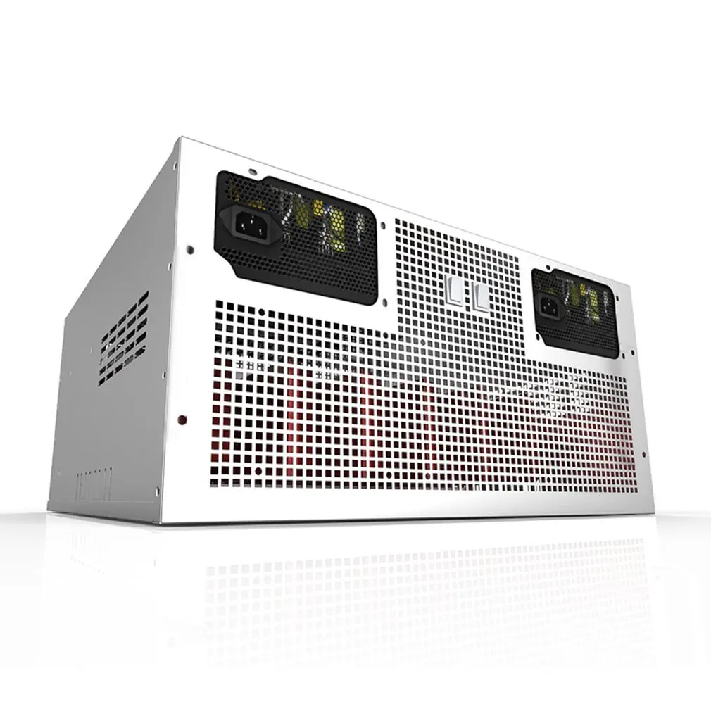 6/8 GPU вертикальный тип графического серверного шасси MicroATX/ITX/ATX 4U Шахтерская машина шасси с двойным блоком питания