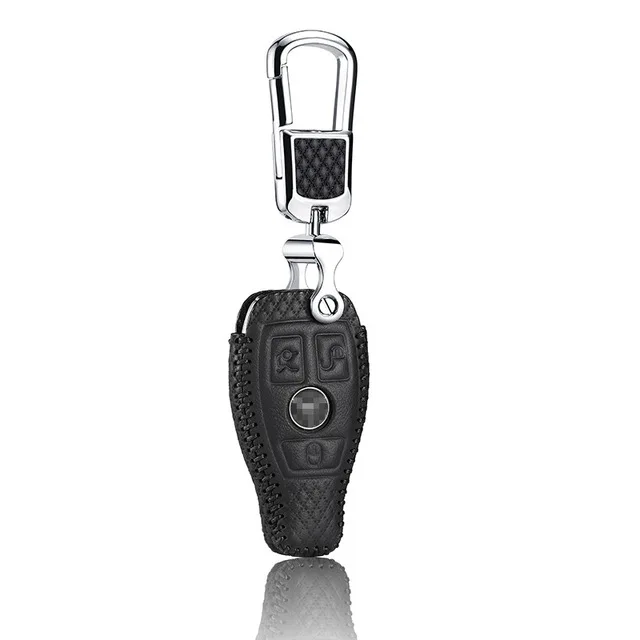 Кожаный чехол для ключей Mercedes Benz GLK300 E260L B C E S класс кожаный чехол для дистанционного управления автомобилем - Название цвета: Фиолетовый