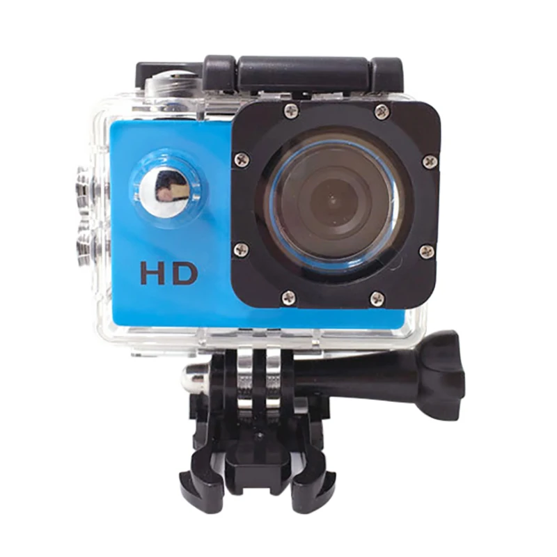 1080P экшн Камера HD регулируемые подводный Регистраторы спортивные Камера s для плавание, серфинг, дайвинг подводная Водонепроницаемый - Цвет: Синий