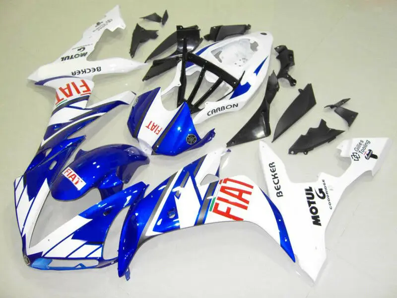 ABS литья под давлением мотоцикл обтекатели комплект подходит для YAMAHA YZF-R1 2004 2005 2006 R1 04 05 06 Комплект кузова синий белый