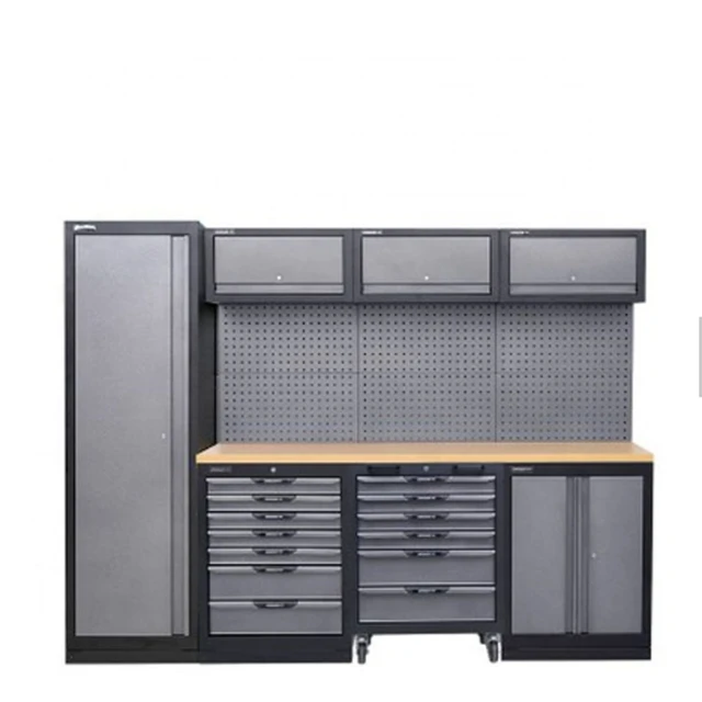  VCGGAIP Armario de almacenamiento de metal, armario de  almacenamiento de garaje con 2 puertas y 4 estantes ajustables, armarios de  garaje con cerradura de acero para oficina, hogar, garaje (gris 