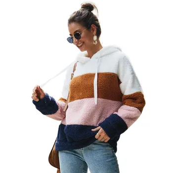 

Women's AliExpress Hot Selling Product 2 Fall/Winter Stitching Plush Sweater