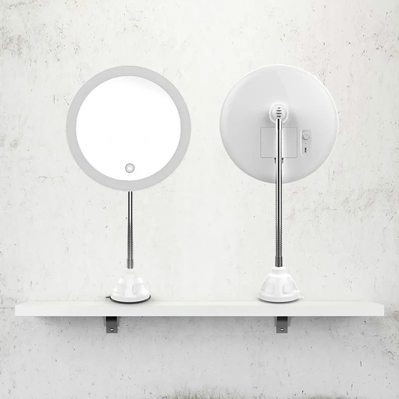 Настенное зеркало для макияжа с подсветкой, 10X увеличительное светодиодный зеркало, вращение на 360 градусов, косметическое зеркало для ванной, с аккумулятором и USB питанием