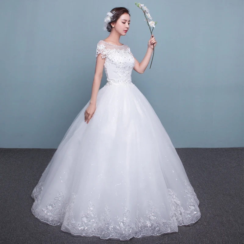 Embroidery Wedding Dress Lace Up  New Bride Plus Size Wedding Dresses Ball Gowns Bridal Flower Dresses Vestido De Noiva 3
