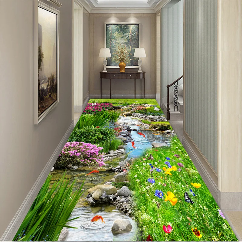 3D Corridor Carpets Rug Decor Balcony Bedside Area Rug Dining Room Mats Doormat Crystal Velvet Carpet for Home Living Room