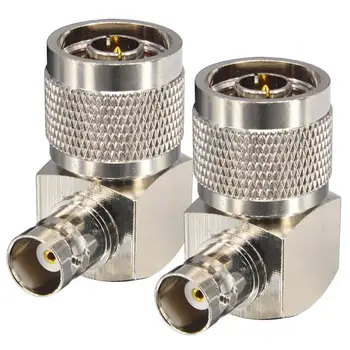 

10 Pieces N Male to BNC Female Connector Right Angle Adapter N Type Male Plug to BNC Jack RF Coaxial Adapter Connector