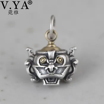 

V.YA 925 Sterling Silver Qilin Mini Pendant Vintage Silver Lucky Beast Pendant DIY Charm Pendant Good Luck Fine Jewelry