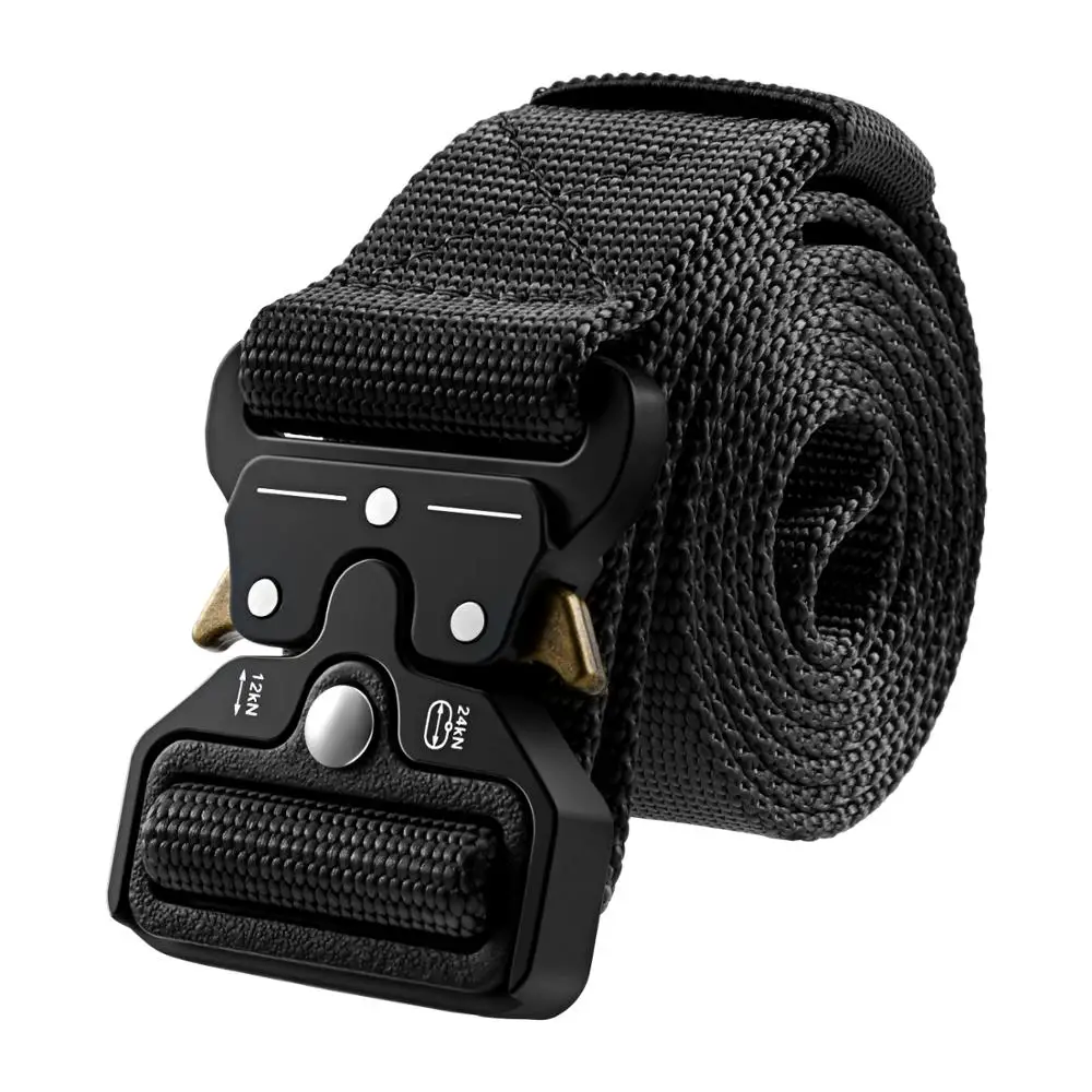 

Gonex Tactical Belt Barbarians Military Tactical Quick Release Belt with Heavy-Duty Quick-Release Metal Buckle Key Buckle 1.5in