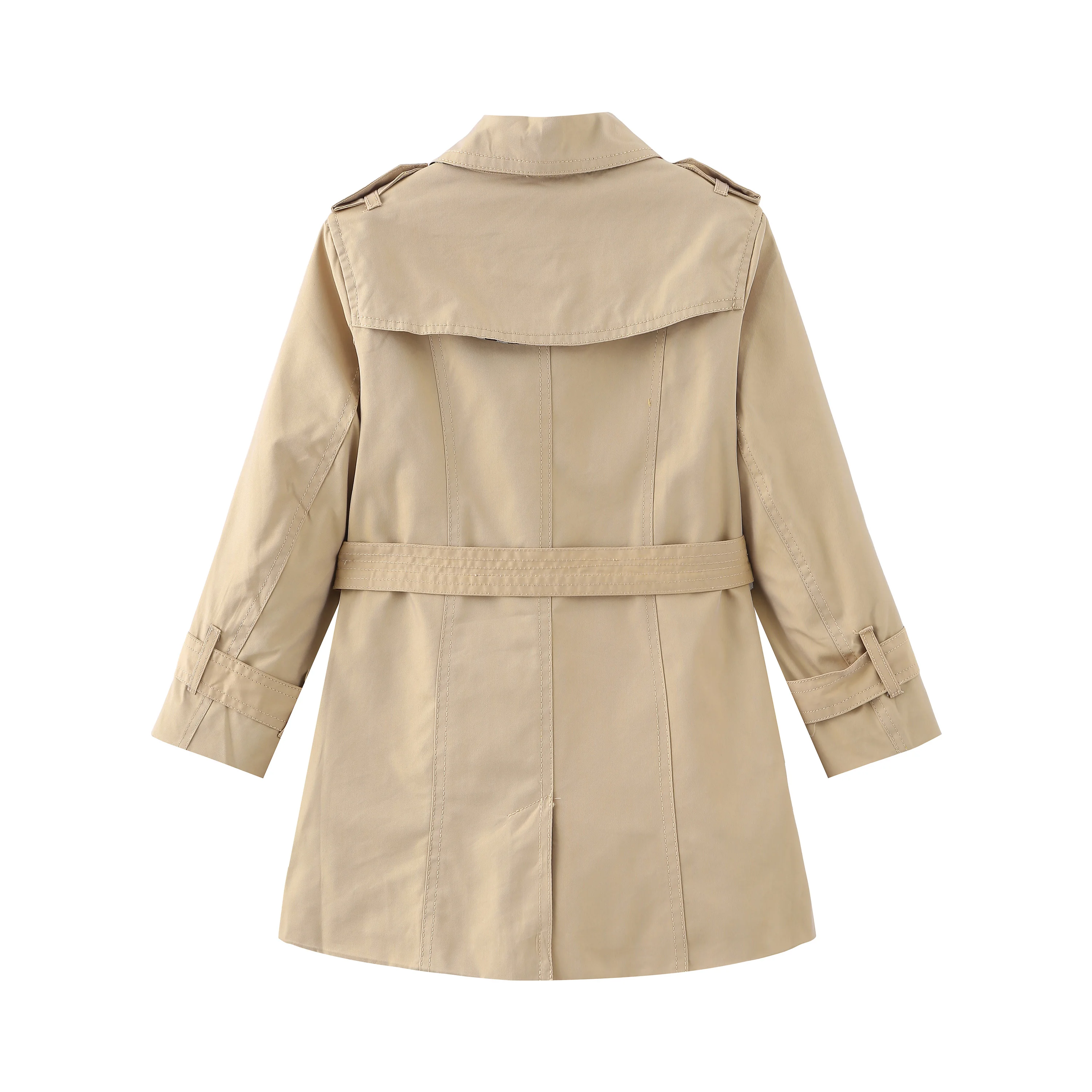 New Autumn And Winter Girls Windbreaker British Style Fashion Warm Double-Breasted Belt Lapels Girls Coat